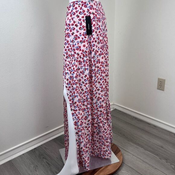 Lulus Size M Wandering Wonder Cotton Red High Rise Floral Maxi NEW Skirt Party - Picture 6 of 12